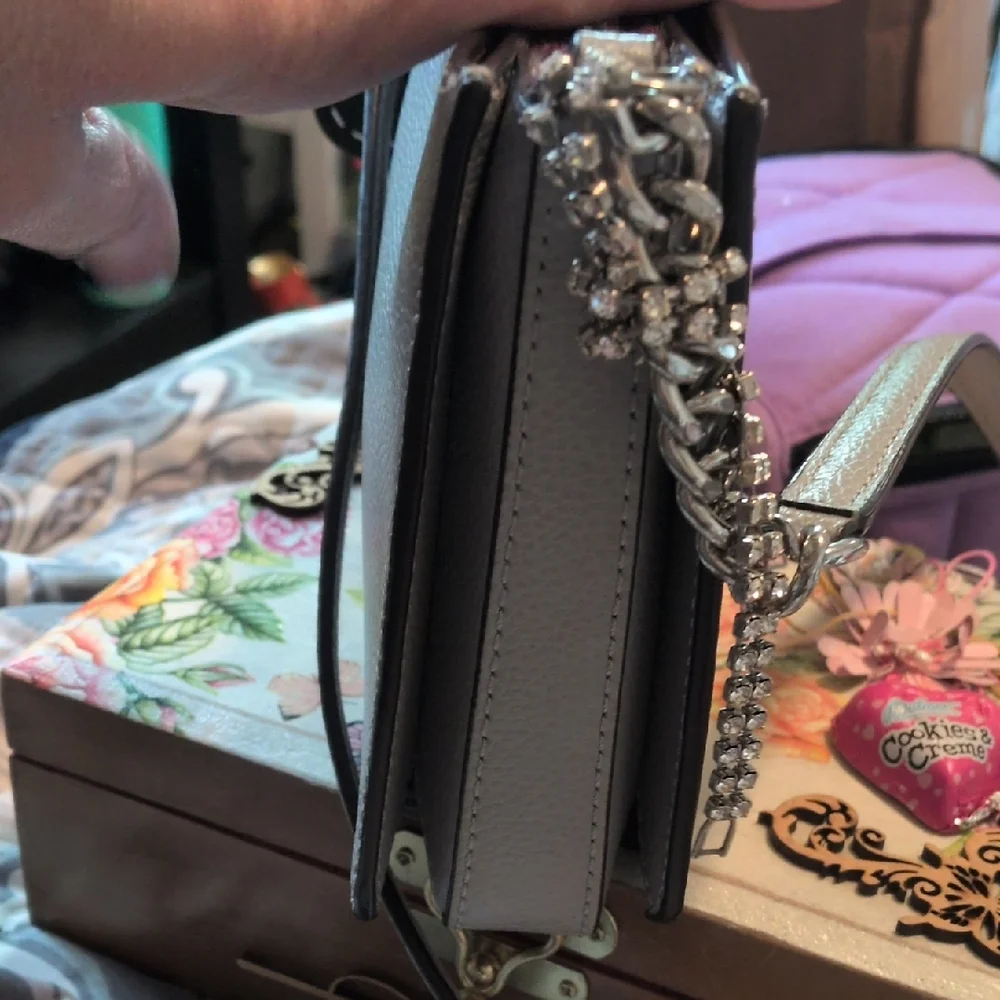kate spade Gray Crossbody Bag with Silver Chain